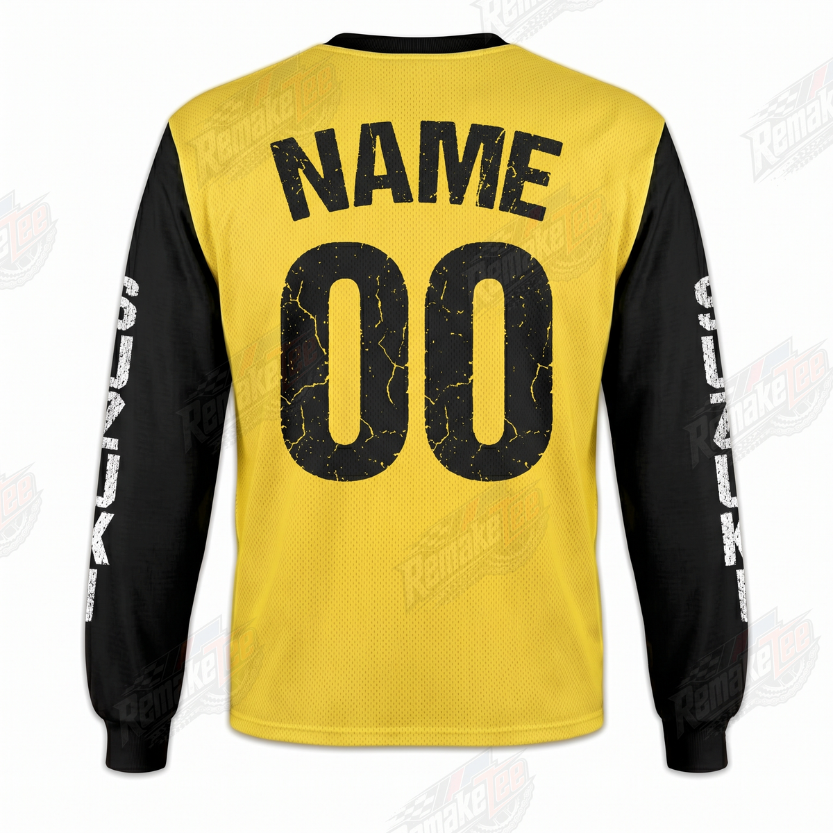 Suzuki Vintage Yellow Black Crest vintage VMX racing jersey - back view