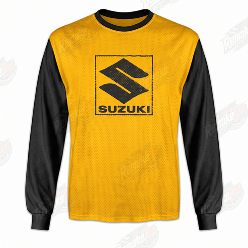 Suzuki Yellow Black Logo vintage VMX racing jersey - front view
