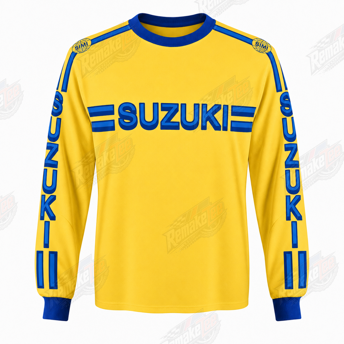 Suzuki Yellow Blue vintage BMX racing jersey - product view