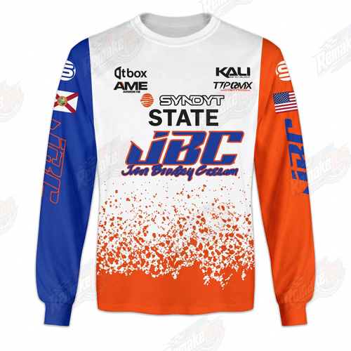 Syndyt State Florida Orange Blue vintage BMX racing jersey - front product view