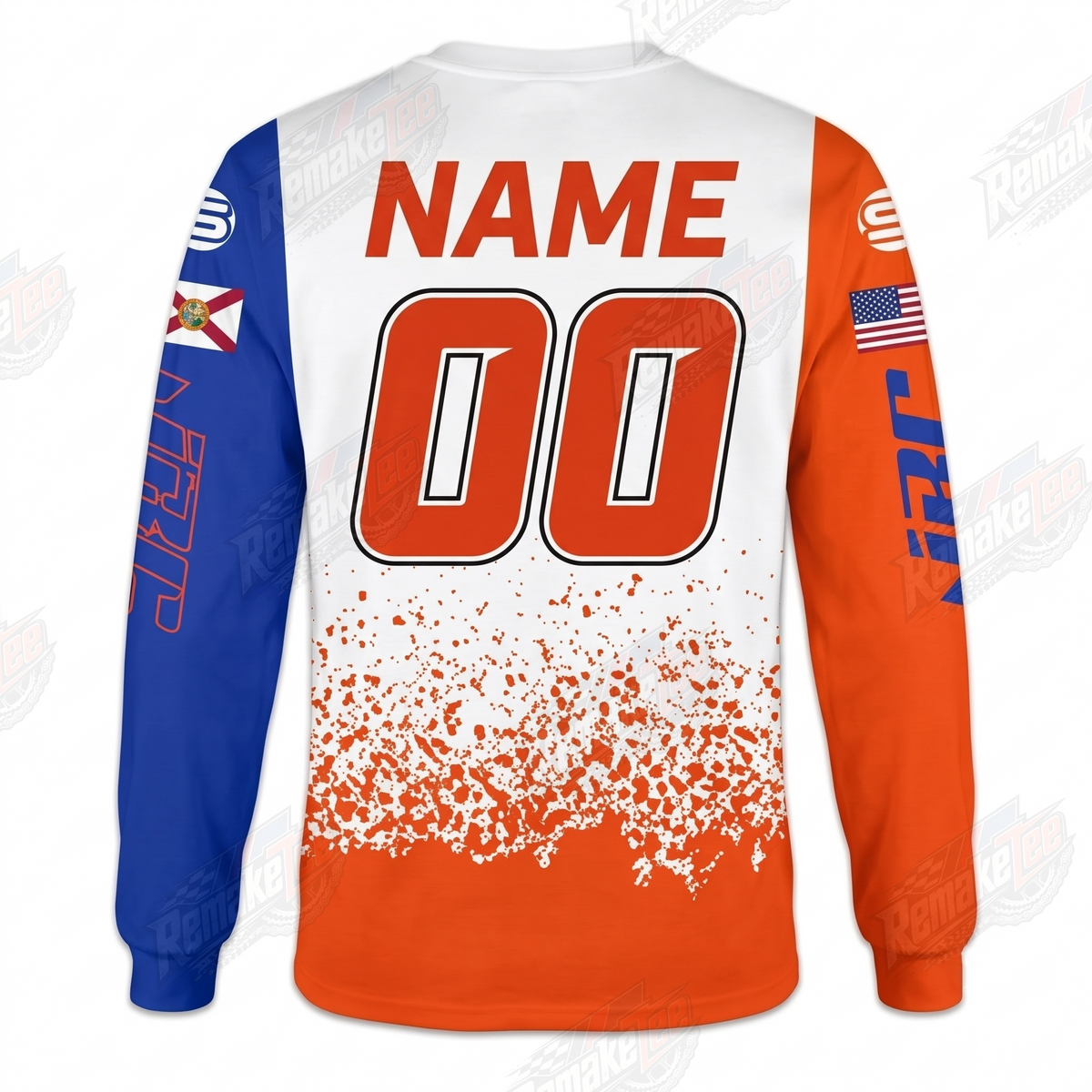 Syndyt State Florida Orange Blue vintage BMX racing jersey - back product view
