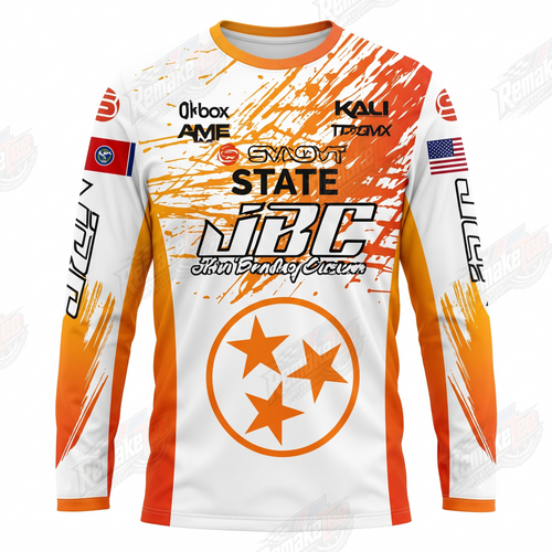 Syndyt State Tennessee Orange White vintage BMX racing jersey - front product view