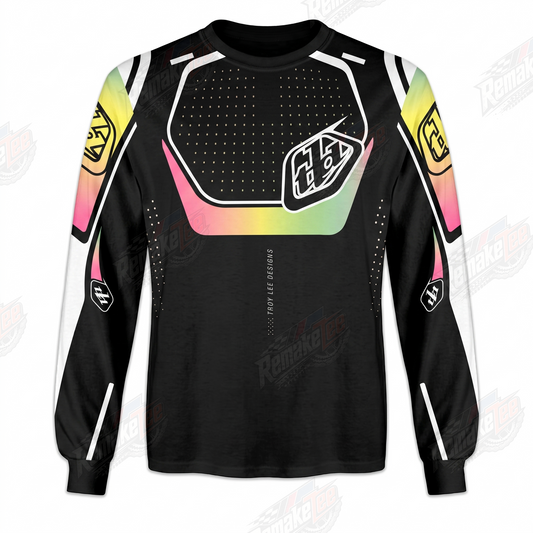 TLD Black Pastel Accent vintage VMX racing jersey - product view