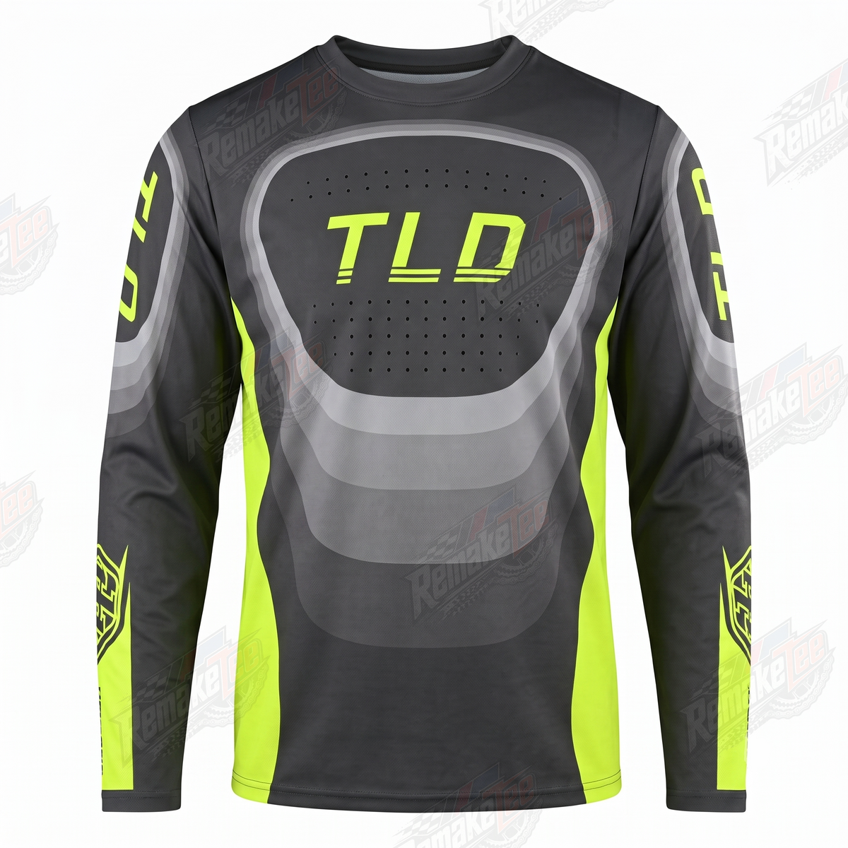 TLD Dark Grey Neon Yellow vintage VMX racing jersey - product view