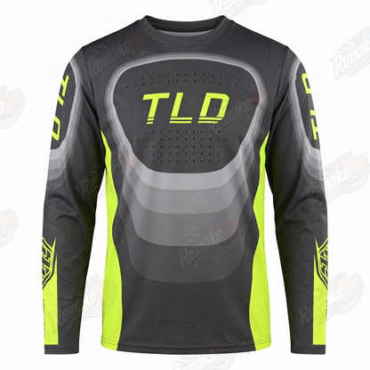 TLD Dark Grey Neon Yellow vintage VMX racing jersey - product view