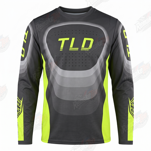 TLD Dark Grey Neon Yellow vintage VMX racing jersey - product view