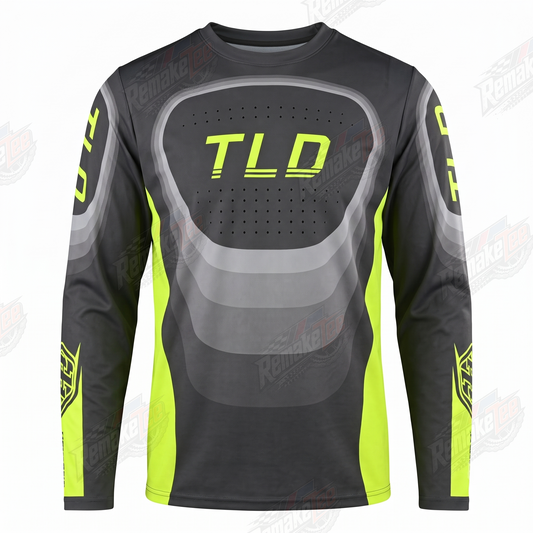 TLD Dark Grey Neon Yellow vintage VMX racing jersey - product view