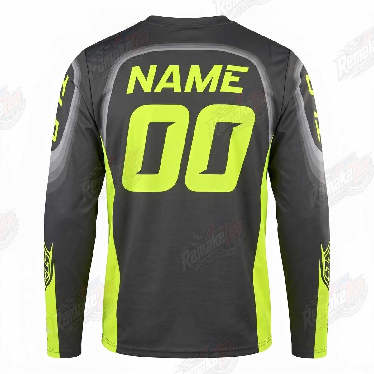 TLD Dark Grey Neon Yellow vintage VMX racing jersey - alternate product view