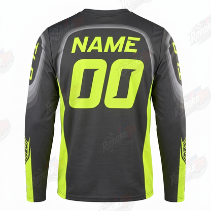 TLD Dark Grey Neon Yellow vintage VMX racing jersey - alternate product view