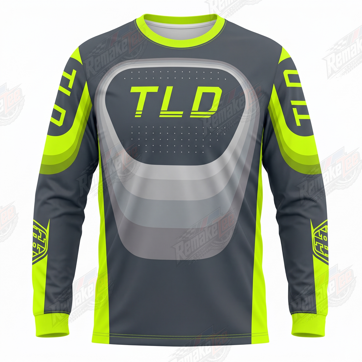 TLD Grey Neon Yellow vintage VMX racing jersey - product view