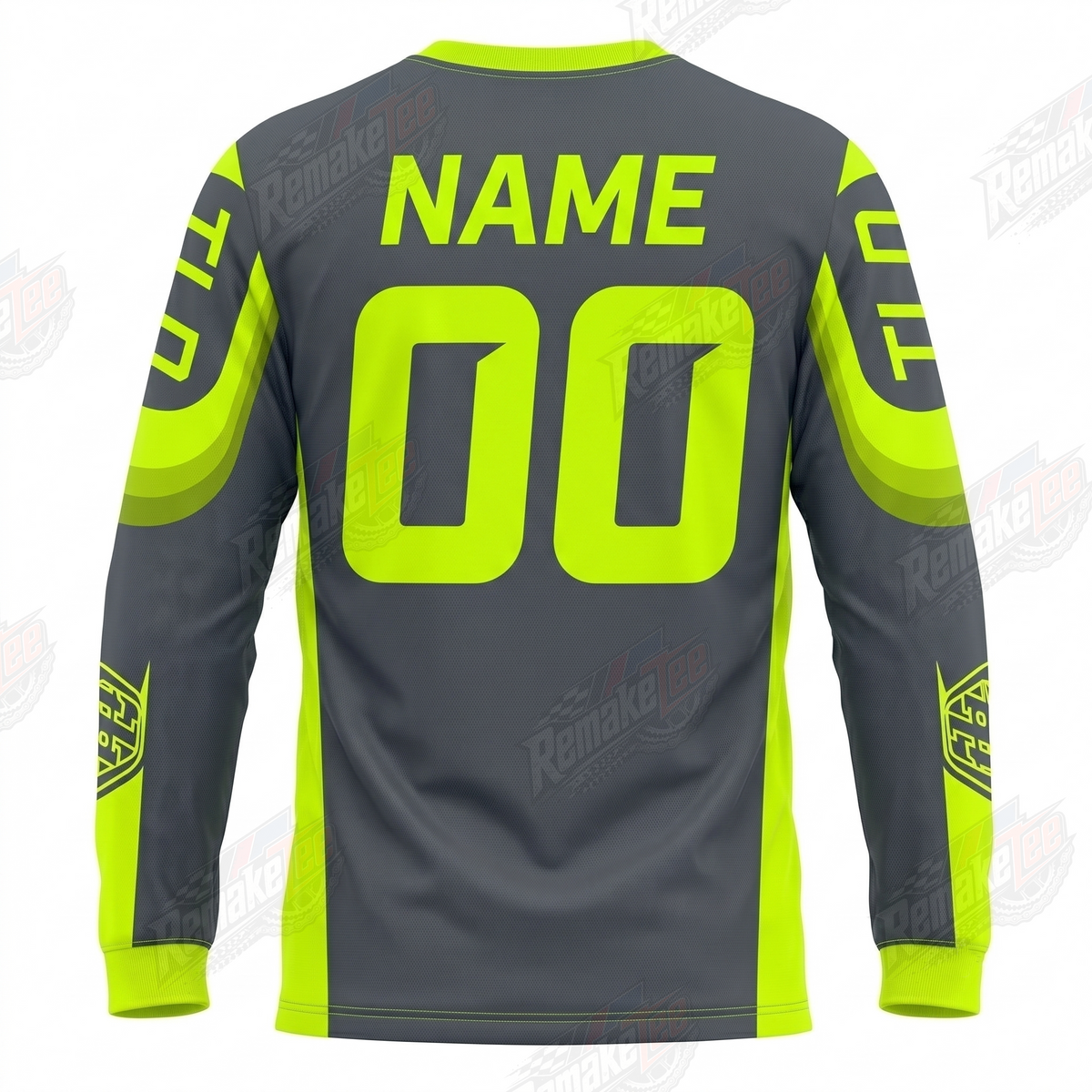 TLD Grey Neon Yellow vintage VMX racing jersey - alternate product view