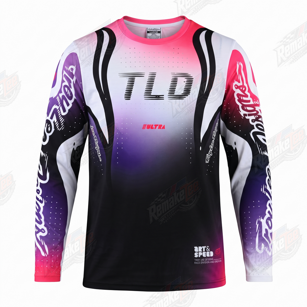 TLD Pink Purple Fade vintage VMX racing jersey - product view