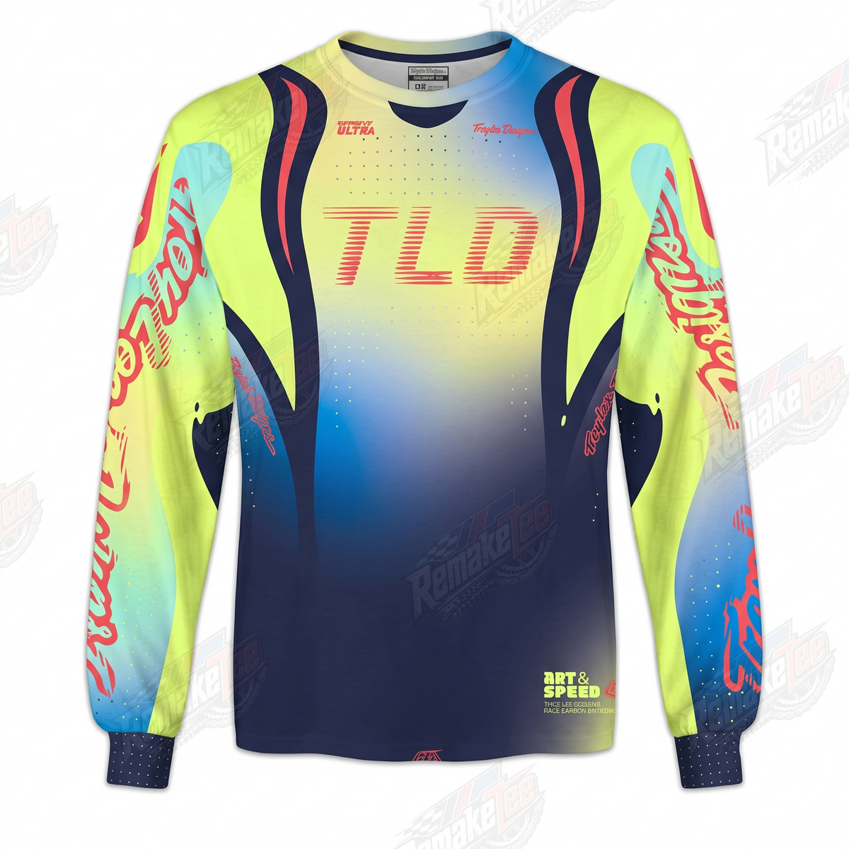TLD Retro Neon Gradient vintage VMX racing jersey - product view