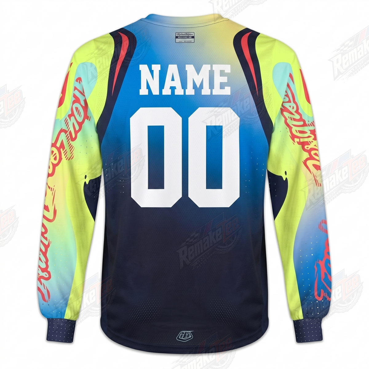 TLD Retro Neon Gradient vintage VMX racing jersey - alternate product view