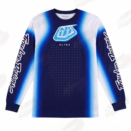 TLD SE Ultra Blue Glow vintage VMX racing jersey - product view