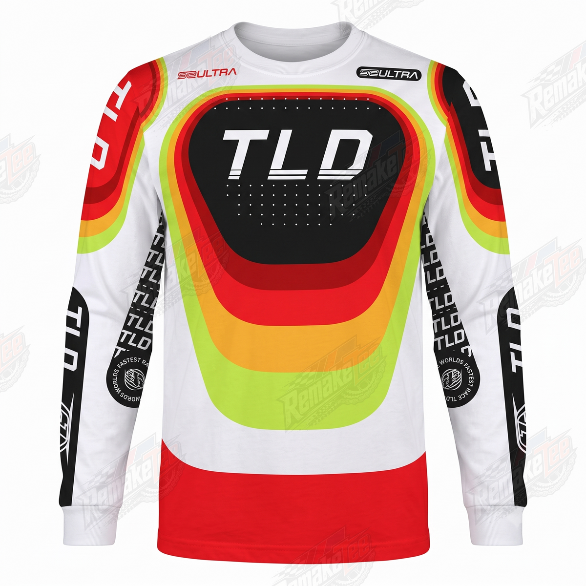 TLD SE Ultra White Red vintage VMX racing jersey - product view
