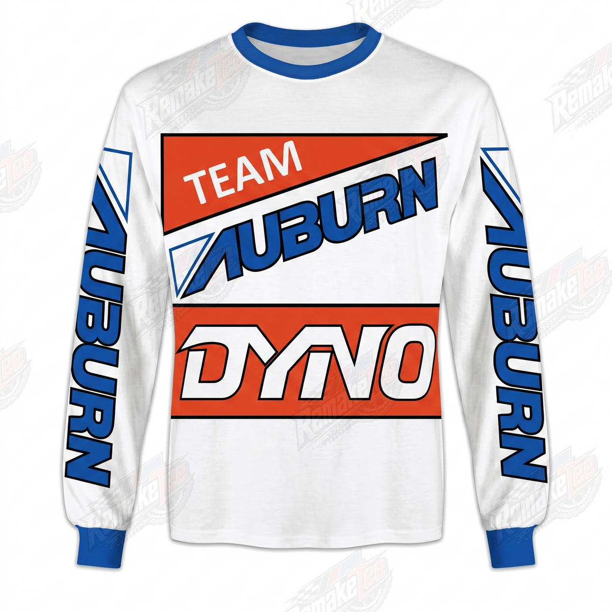 Team Auburn Dyno White Blue Orange vintage BMX racing jersey - product view