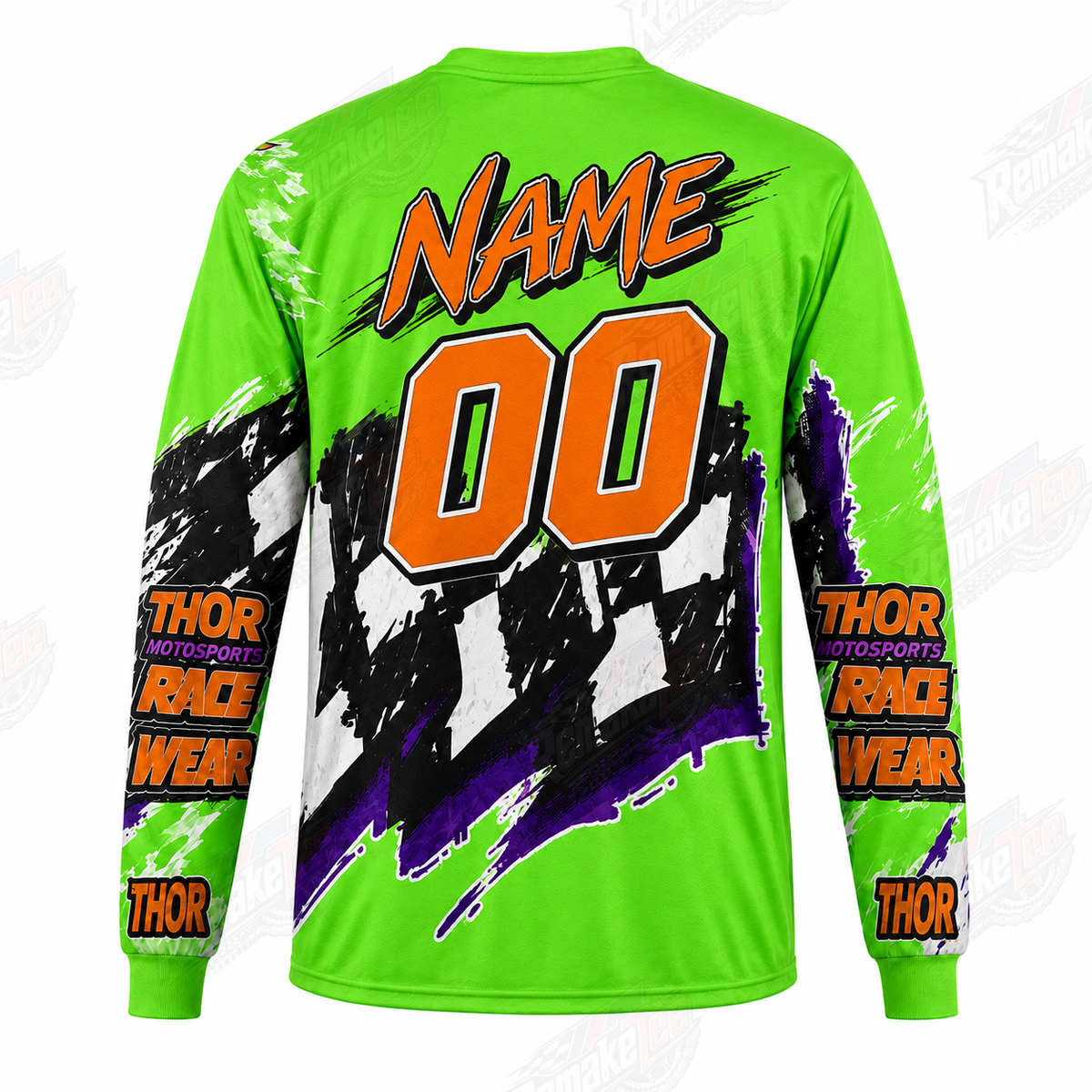 Team Green Kawasaki Thor vintage VMX racing jersey - alternate product view