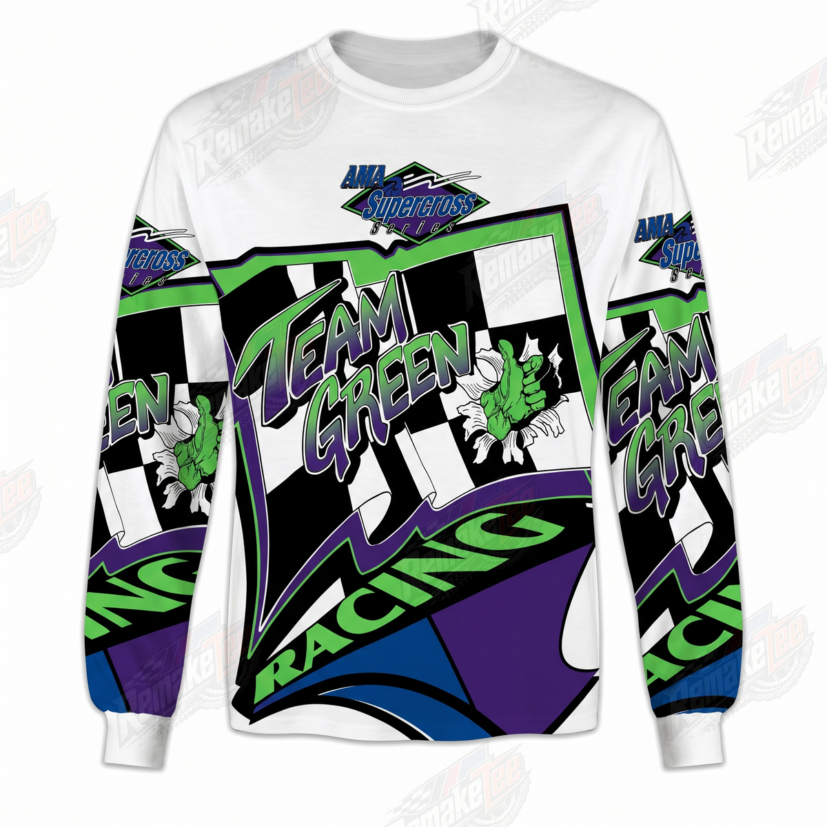 Team Green Racing Purple Green vintage VMX racing jersey - front view