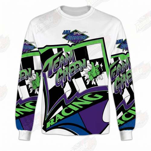 Team Green Racing Purple Green vintage VMX racing jersey - front view