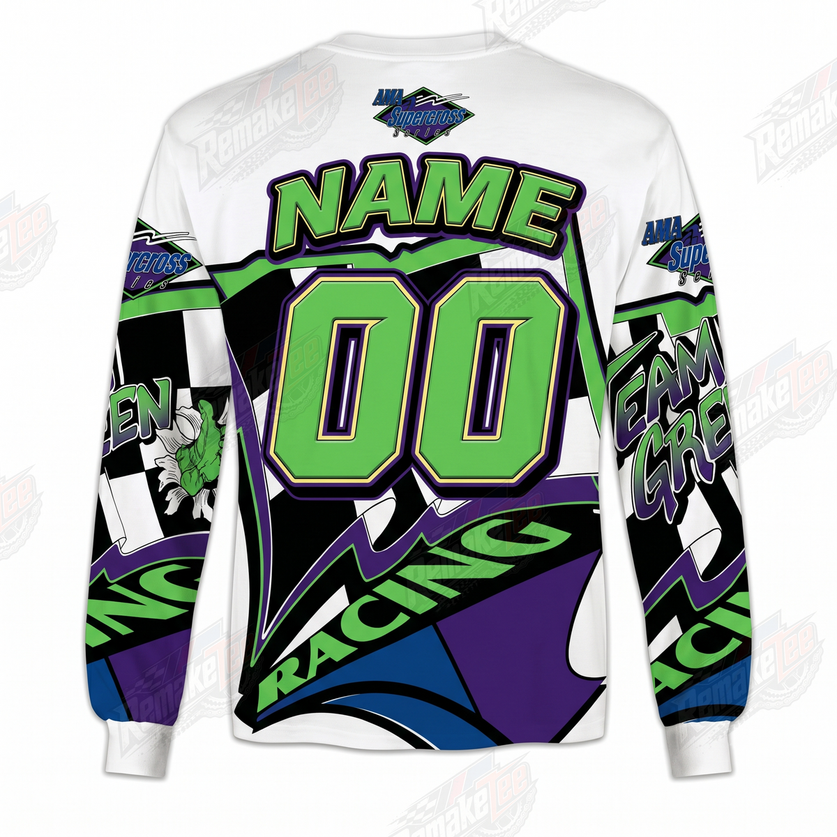 Team Green Racing Purple Green vintage VMX racing jersey - back view