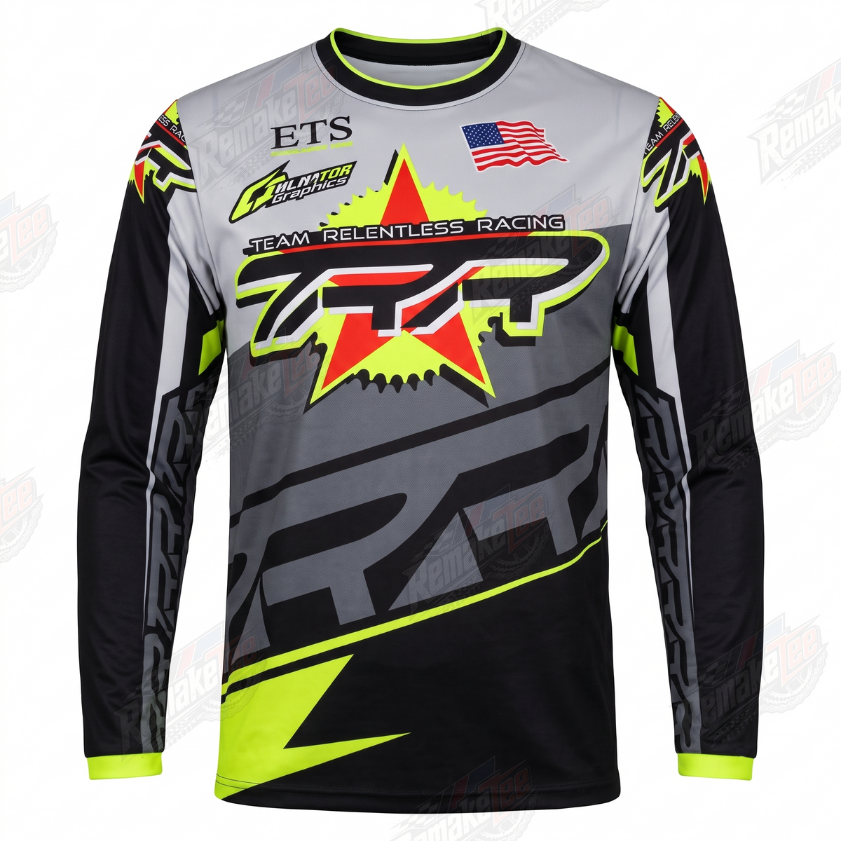 Team Relentless Racing ETS vintage BMX racing jersey - product view