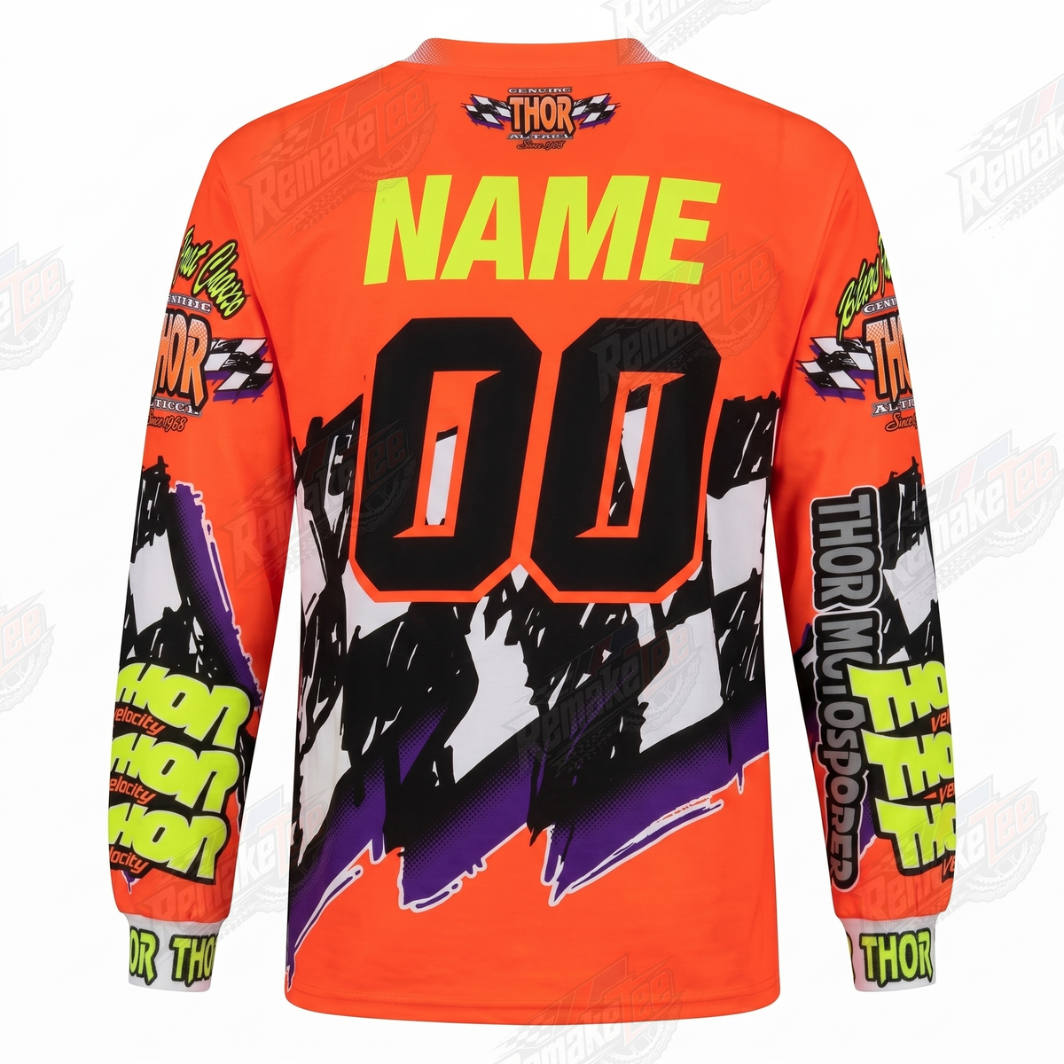 Thor MX Velocity Retro Orange vintage VMX racing jersey - alternate product view