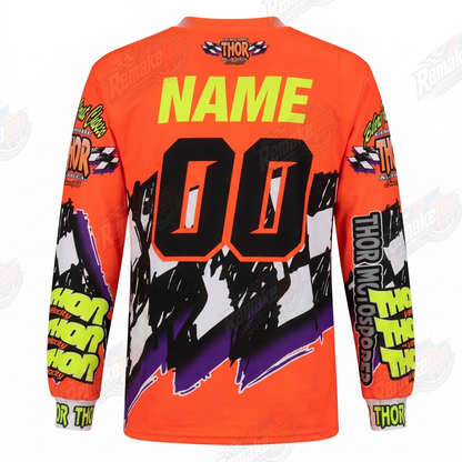 Thor MX Velocity Retro Orange vintage VMX racing jersey - alternate product view