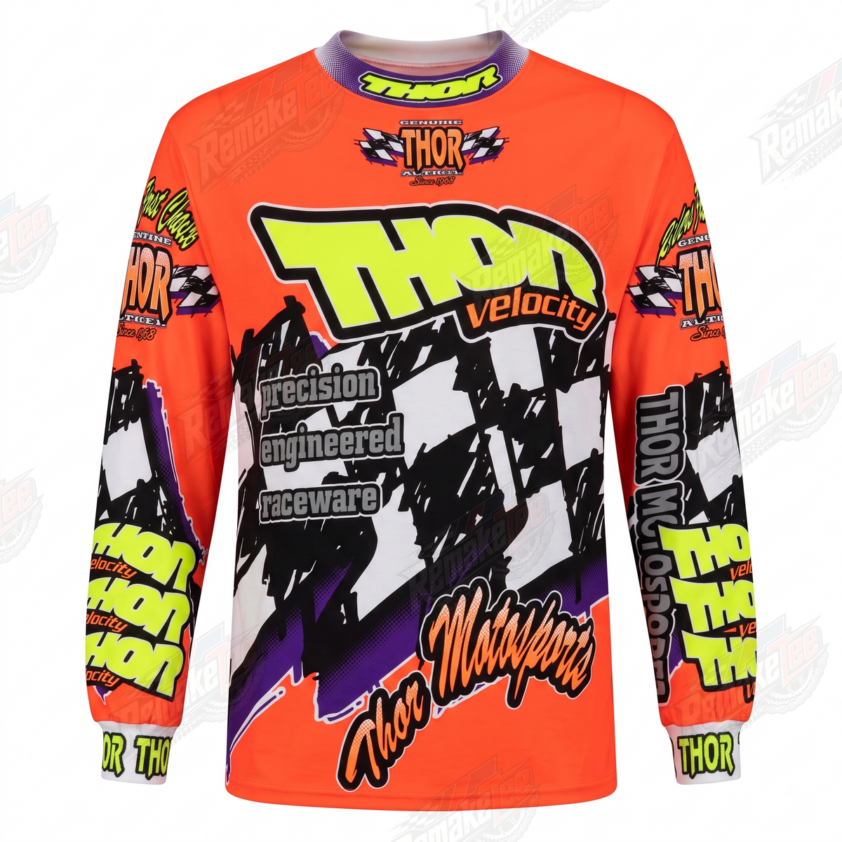 Thor MX Velocity Retro Orange vintage VMX racing jersey - product view