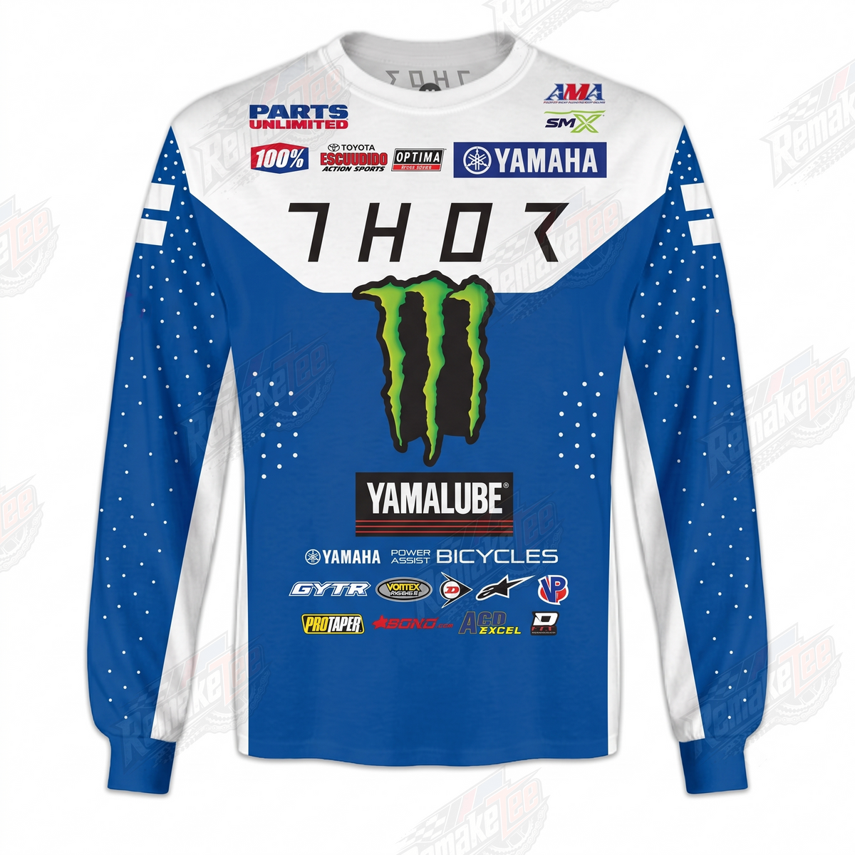 Thor Monster Energy Yamaha Yamalube vintage VMX racing jersey - product view