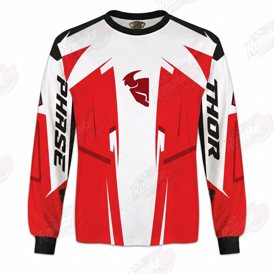 Thor Phase Red White vintage VMX racing jersey - product view