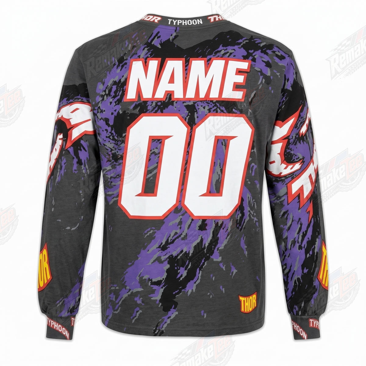 Thor Racing Purple Black vintage VMX racing jersey - alternate product view