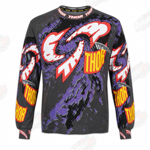 Thor Racing Purple Black vintage VMX racing jersey - product view