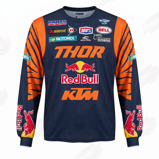 RemakeTee Thor Red Bull KTM Custom Vintage Retro VMX Racing Jersey 1466
