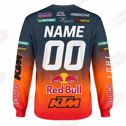 Thor Red Bull KTM Orange Navy vintage VMX racing jersey - back product view