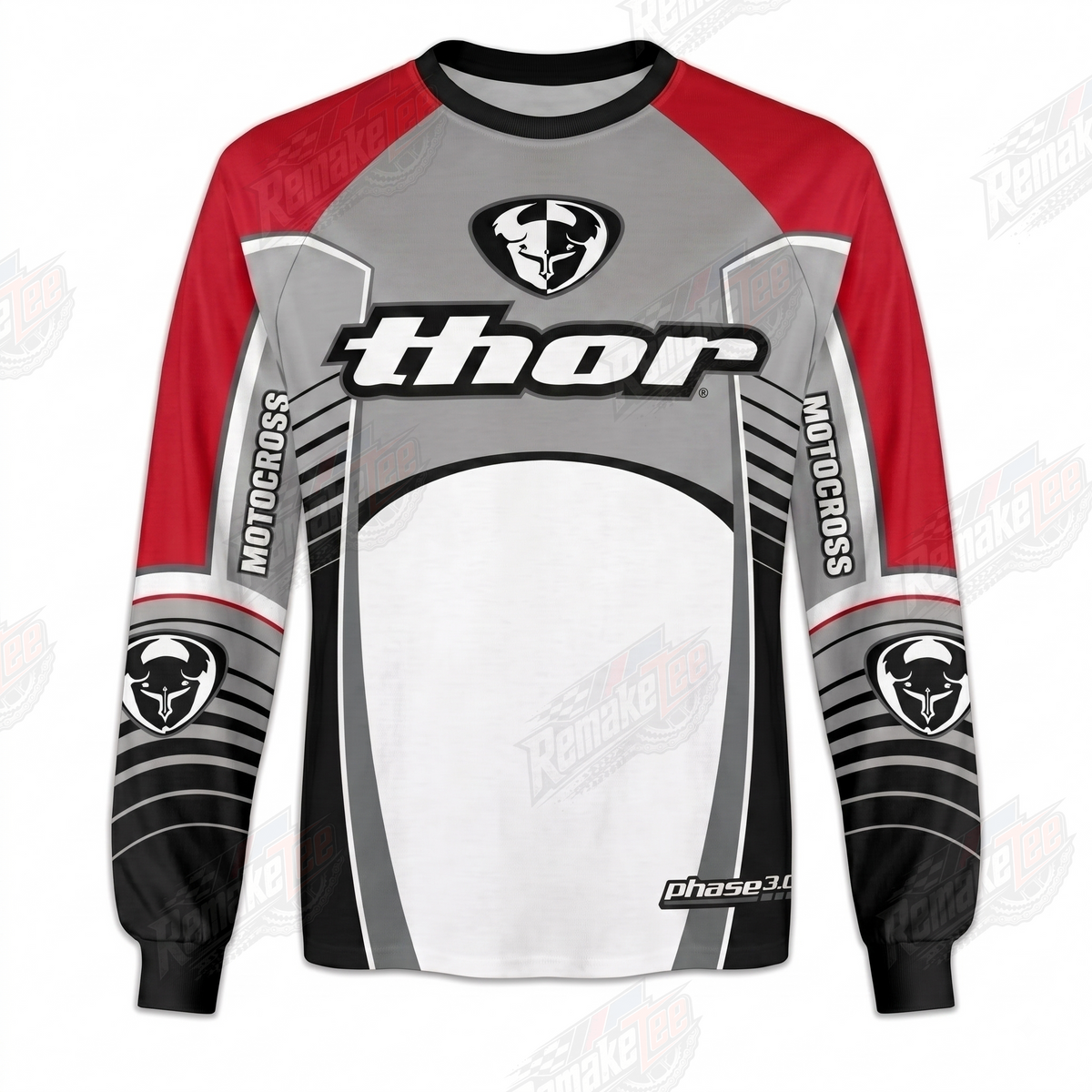 Thor Red White Black vintage VMX racing jersey - product view