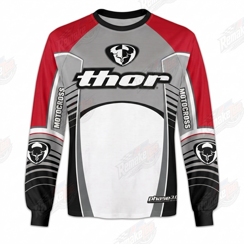 Thor Red White Black vintage VMX racing jersey - product view