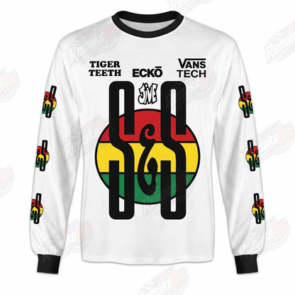 Tiger Teeth Ecko Vans Tech Rasta vintage BMX racing jersey - front product view