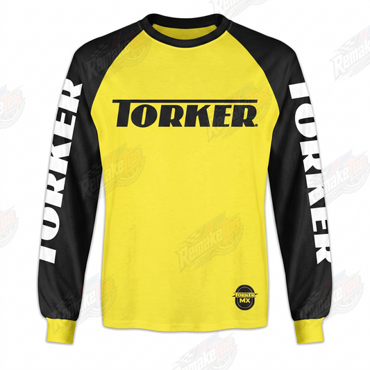 Torker Yellow Black vintage BMX racing jersey - product view