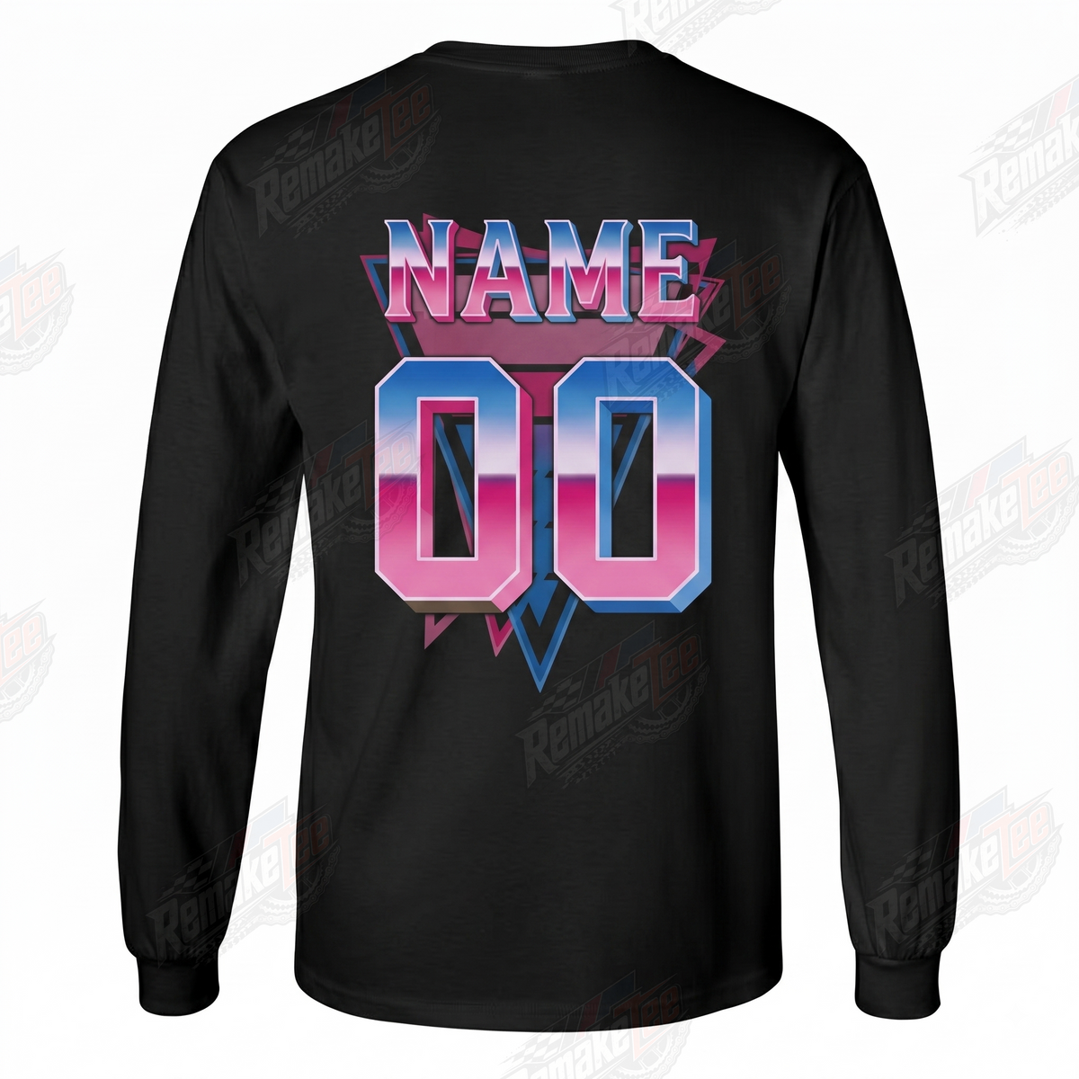 Totally Rad Retro Neon Black vintage BMX racing jersey - alternate product view