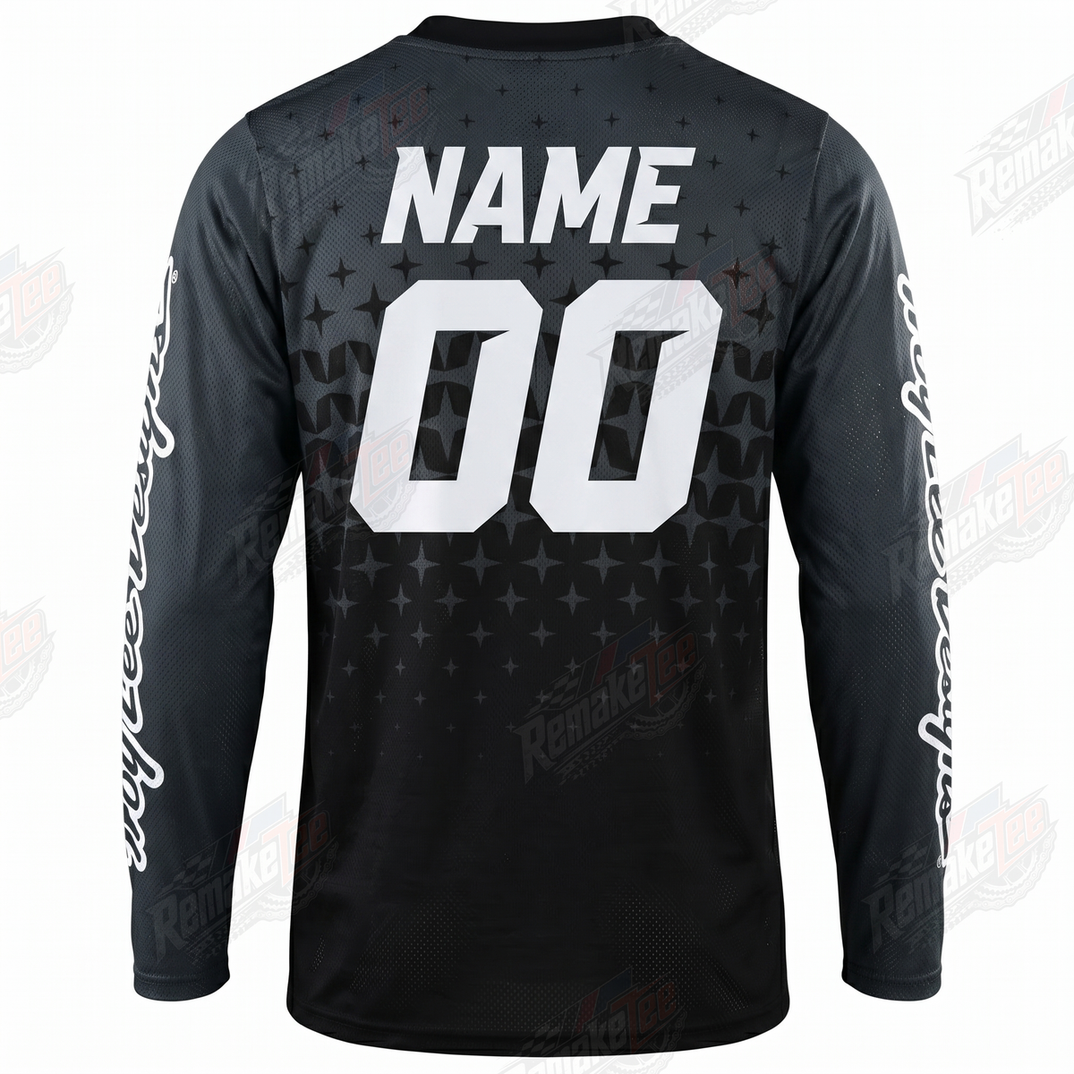 Troy Lee Designs Black Gray Star Pattern vintage BMX racing jersey - alternate product view