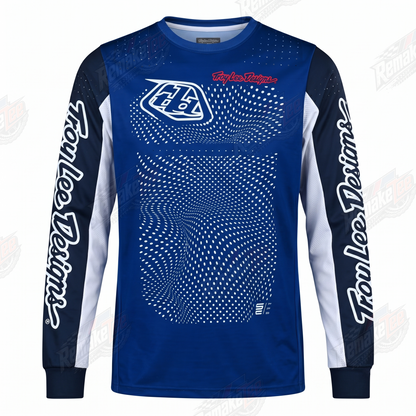 Troy Lee Designs Blue Dot Pattern vintage VMX racing jersey - product view