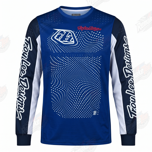 Troy Lee Designs Blue Dot Pattern vintage VMX racing jersey - product view