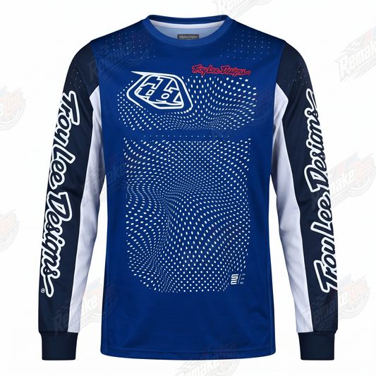 Troy Lee Designs Blue Dot Pattern vintage VMX racing jersey - product view