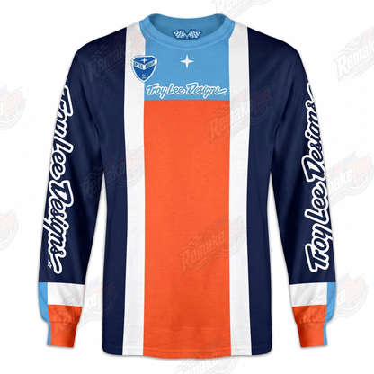 Troy Lee Designs Blue Orange vintage BMX racing jersey - product view
