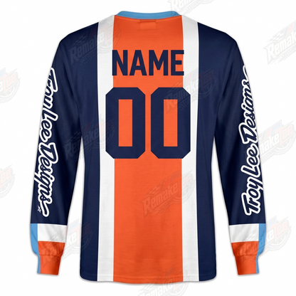 Troy Lee Designs Blue Orange vintage BMX racing jersey - alternate product view