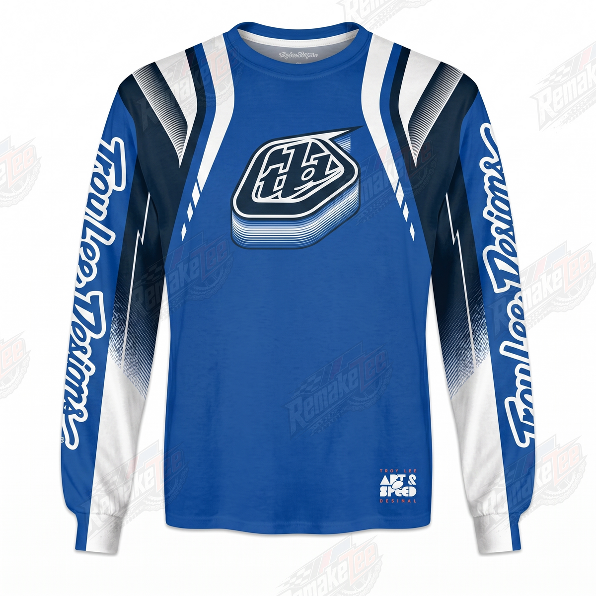Troy Lee Designs Blue Silver vintage VMX racing jersey - product view