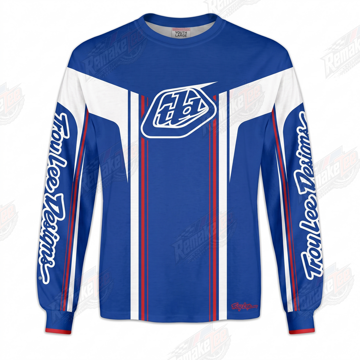 Troy Lee Designs Blue White vintage BMX racing jersey - product view