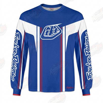 Troy Lee Designs Blue White vintage BMX racing jersey - product view