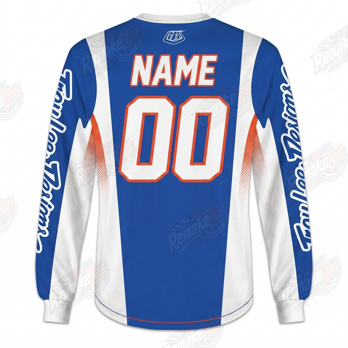 Troy Lee Designs Blue White Orange vintage VMX racing jersey - alternate product view
